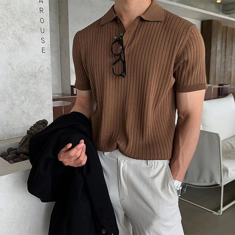 2023 Men's Clothing Luxury Knitted Polo Shirt